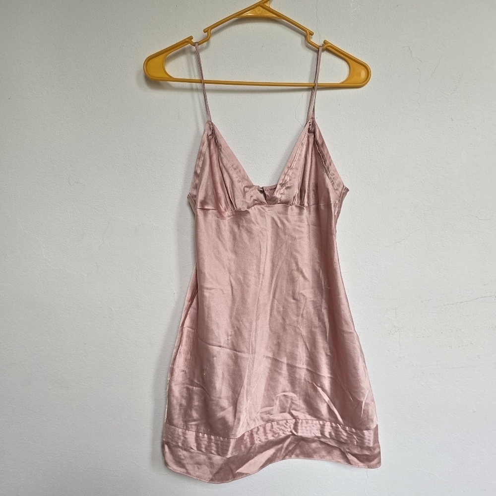 Elegant Pink Satin Slip Dress